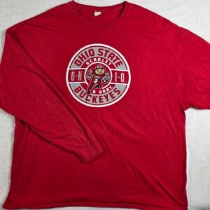 Hanes Ohio State Buckeyes Long Sleeve Shirt Mens 3XL Red Graphic Good Condition